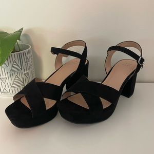 Black block heels